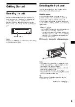 Preview for 9 page of Sony CDX-R3300EE Operating Instructions Manual