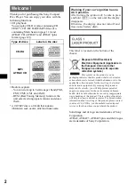 Предварительный просмотр 2 страницы Sony CDX-R3350EE Operating Instructions Manual