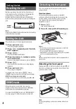 Предварительный просмотр 4 страницы Sony CDX-R3350EE Operating Instructions Manual