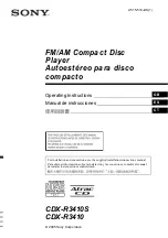 Preview for 1 page of Sony CDX-R3410 Operating Instructions Manual