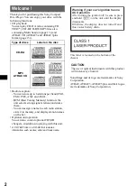 Предварительный просмотр 2 страницы Sony CDX-R3410 Operating Instructions Manual