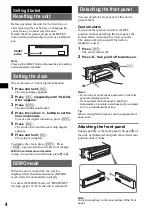 Preview for 4 page of Sony CDX-R3410 Operating Instructions Manual