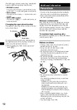 Preview for 12 page of Sony CDX-R3410 Operating Instructions Manual