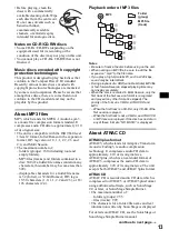 Preview for 13 page of Sony CDX-R3410 Operating Instructions Manual