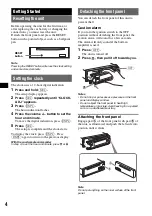 Предварительный просмотр 4 страницы Sony CDX-R550 Operating Instructions Manual