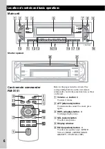 Предварительный просмотр 6 страницы Sony CDX-R550 Operating Instructions Manual