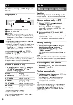 Предварительный просмотр 8 страницы Sony CDX-R550 Operating Instructions Manual