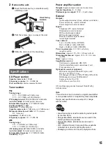 Предварительный просмотр 15 страницы Sony CDX-R5610 Operating Instructions Manual