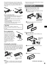 Предварительный просмотр 15 страницы Sony CDX-R5715X - Fm/am Compact Disc Player Operating Instructions Manual