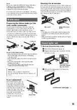 Предварительный просмотр 15 страницы Sony CDX-R5810 Operating Instructions Manual