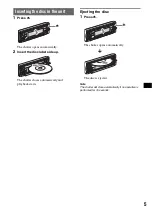 Предварительный просмотр 5 страницы Sony CDX-RA650 Operating Instructions Manual