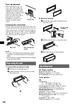 Предварительный просмотр 14 страницы Sony CDX-RA750 Operating Instructions Manual