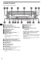 Предварительный просмотр 4 страницы Sony CDX-RW300 - Fm/am Compact Disc Player Operating Instructions Manual