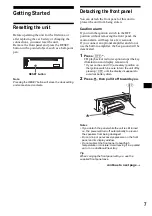 Предварительный просмотр 7 страницы Sony CDX-RW300 - Fm/am Compact Disc Player Operating Instructions Manual