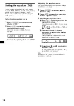 Предварительный просмотр 14 страницы Sony CDX-RW300 - Fm/am Compact Disc Player Operating Instructions Manual