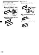 Предварительный просмотр 16 страницы Sony CDX-RW300 - Fm/am Compact Disc Player Operating Instructions Manual