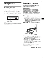 Предварительный просмотр 7 страницы Sony CDX-S1000 Operating Instructions Manual