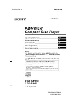 Sony CDX-S2000 - Fm/am Compact Disc Player Operating Instructions Manual предпросмотр