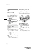 Предварительный просмотр 12 страницы Sony CDX-S2000 - Fm/am Compact Disc Player Operating Instructions Manual