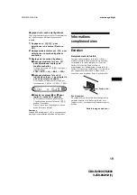 Предварительный просмотр 65 страницы Sony CDX-S2000 - Fm/am Compact Disc Player Operating Instructions Manual