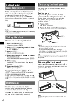 Preview for 4 page of Sony CDX-S2010C Operating Instructions Manual