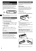 Предварительный просмотр 4 страницы Sony CDX-S2020 Operating Instructions Manual