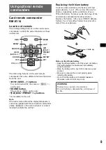 Предварительный просмотр 9 страницы Sony CDX-S2020 Operating Instructions Manual