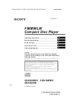 Sony CDX-S2050 Operating Instructions Manual предпросмотр