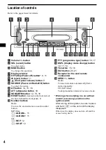 Предварительный просмотр 4 страницы Sony CDX-S2200 Operating Instructions Manual