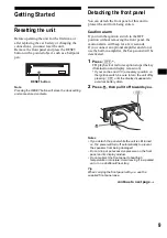 Предварительный просмотр 9 страницы Sony CDX-S2200 Operating Instructions Manual