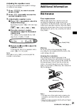 Предварительный просмотр 21 страницы Sony CDX-S2200 Operating Instructions Manual