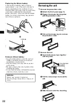 Предварительный просмотр 22 страницы Sony CDX-S2200 Operating Instructions Manual