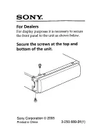 Предварительный просмотр 38 страницы Sony CDX-S2210 - Fm/am Compact Disc Player Operating Instructions Manual