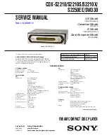 Sony CDX-S2210 - Fm/am Compact Disc Player Service Manual предпросмотр