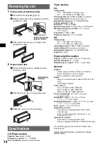 Предварительный просмотр 14 страницы Sony CDX-S2210C Operating Instructions Manual