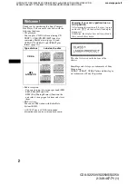 Предварительный просмотр 2 страницы Sony CDX-S2250 Operating Instructions Manual