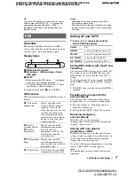 Предварительный просмотр 7 страницы Sony CDX-S2250 Operating Instructions Manual