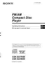 Sony CDX-S2250EE Operating Instructions Manual preview