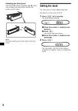 Предварительный просмотр 8 страницы Sony CDX-SW200 - Fm/am Compact Disc Player Operating Instructions Manual