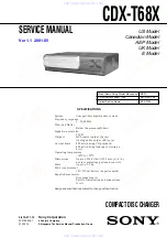 Sony CDX-T68X - Mobile Cd Changer Service Manual предпросмотр