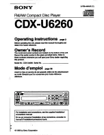 Sony CDX-U6260 Operating Instructions Manual предпросмотр