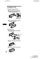 Предварительный просмотр 22 страницы Sony cdx-v5800 Operating Instructions Manual