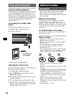 Предварительный просмотр 12 страницы Sony CDX-V6800 Operating Instructions Manual