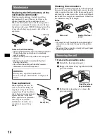 Предварительный просмотр 14 страницы Sony CDX-V6800 Operating Instructions Manual