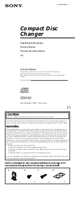 Sony CDX91 Operating Instructions preview