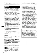 Preview for 2 page of Sony CDXGT430U - CD Receiver Head Unit Operating Instructions Manual