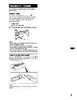 Предварительный просмотр 5 страницы Sony CDXGT430U - CD Receiver Head Unit Operating Instructions Manual