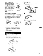 Предварительный просмотр 15 страницы Sony CDXGT430U - CD Receiver Head Unit Operating Instructions Manual