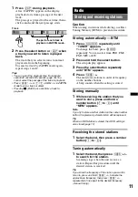 Предварительный просмотр 11 страницы Sony CDXGT530UI - CD Receiver MP3/WMA/AAC Player Operating Instructions Manual