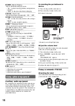 Предварительный просмотр 18 страницы Sony CDXGT530UI - CD Receiver MP3/WMA/AAC Player Operating Instructions Manual